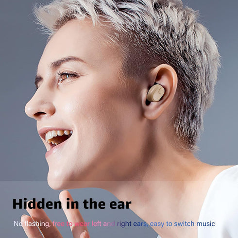 Single Bluetooth Wireless Earbud, Mini Invisible in-Ear Headphone with 12 Hours Battery Life for Sports and Work