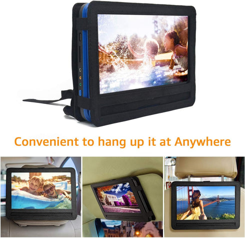 Car Headrest Mount Holder Strap Case - For 10 Inch to 10.5 Inch Portable DVD Player