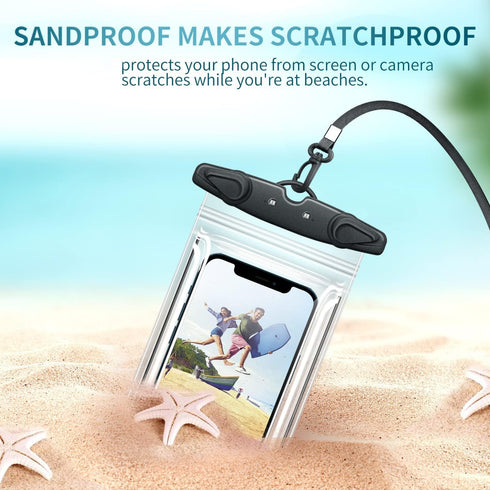 Universal Waterproof Phone Pouch, 2 Pack IPX8 Lanyard Case Dry Bag for iPhone 15 14 13 12 Pro Max, Samsung Galaxy S24