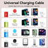 Multi USB Charging Cable 4A, 4-in-1 Charger Cord with USB C/Micro USB Port Adapter for Phone/Tablets (2Pack/4Ft).