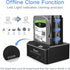 SATA to USB 3.0 Dual Bay Hard Drive Dock for 2.5"/3.5" SATA HDD SSD with 2 USB 3.0 Ports, Offline Clone Function