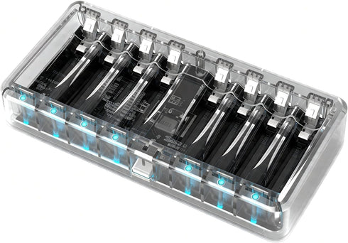 BEVIGOR Rechargeable AA Batteries Charger, 8 Bay AA AAA Battery Charger, Independent Slot