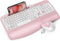 Wireless Keyboard and Mouse Combo, EAYBLLY Wave Keys Ergonomic Keyboard with Wrist Rest, 2.4GHz Set