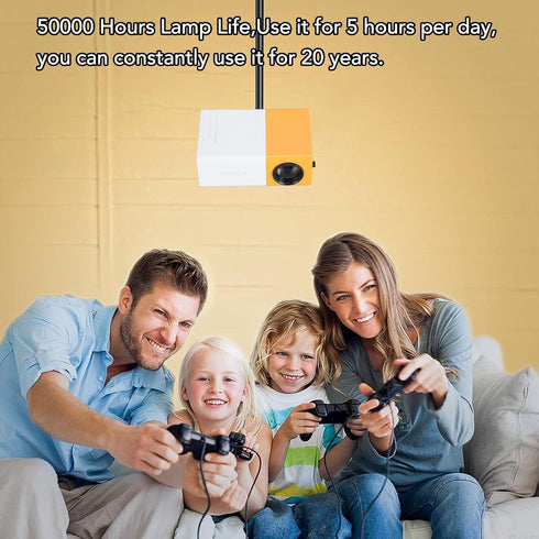 Mini Projector, Full HD 1080P Home Theater Video Projector, Portable for Cartoon, 4:3 24 to 60 Inch with Remote