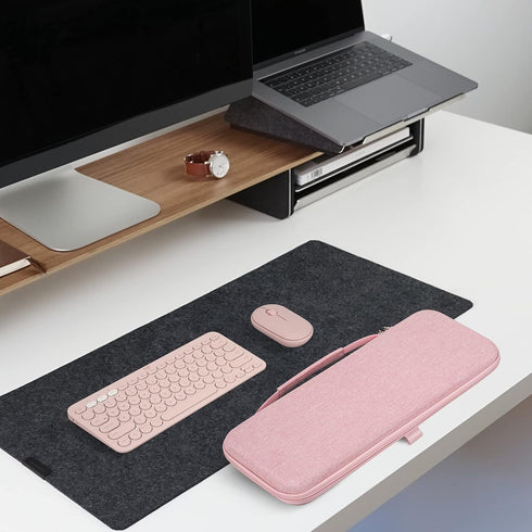Geekria Hard Case for Logitech K380/k380s Keyboard + M350/M350s Mouse, Pebble 2 Combo, Protective Travel Bag (Pink)