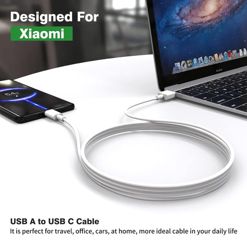 Jelanry USB C Cable, 6.6ft, 120W HyperCharge, 6A Fast Charging for Xiaomi Pad 5/14/13/12 Pro, Redmi Note 11 Pro 5G.