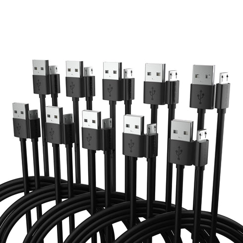 Micro USB Cable 10-Pack, Fast Charging Data Transfer Android USB Cord, Compatible with Kindle Fire HD, Galaxy S6, Note 5