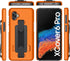 Samsung Galaxy XCover6 Pro (SM-G736) Case - Orange Shell with Hand Strap, Kickstand & Screen Protector.