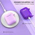 ATUAT AirPods Case Cover, Full Protective Silicone Skin Dust-Proof for Apple AirPods 1st 2nd Gen, Keychain, Purple