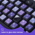 2Pack Korean Keyboard Stickers, Korean-English Keyboard Sticker on Purple Background with White Lettering, Korean