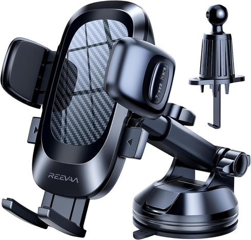 Phone Holder for Car with New Rotating Base, Universal Cell Phone Mount for Dashboard, Windshield, Long Arm