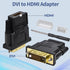 DVI to HDMI, Bidirectional DVI (DVI-D) to HDMI, Male to Female Adapter, 2-Pack,(24+1) Male Adapter with Gold-Plated for Computer, Monitor, Projector, TV, PS3/4/5 Nintendo Switch and More
