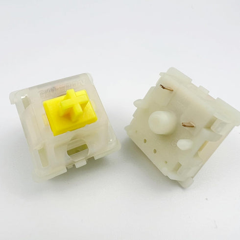 Gateron KS-3X1 Pro V2 Milky Yellow Pre-lubed 5-Pin Linear Switches, Compatible with All MX Mechanical Keyboard Switches