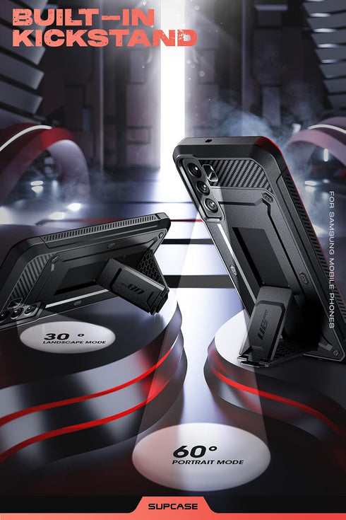SUPCASE Heavy Duty Full-Body Case for Samsung Galaxy S22 with Stand (Unicorn Beetle Pro), Black