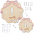 TTMerriwood Set 112 Wooden Baby Monthly Milestone Sign with Pink Bow, Month Cloud Shape Photo Prop, Floral Baby Girl