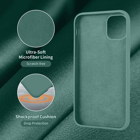 Cordking iPhone 11 Case: Silicone Ultra Slim Shockproof with Soft Anti-Scratch Microfiber Lining - 6.1 inch Midnight