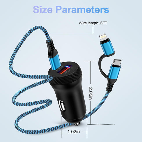 USB-C Car Charger Super Fast for iPhone 15 Pro Max 14 Pro Plus 13, 38W Dual Port Auto Charger for Galaxy S24