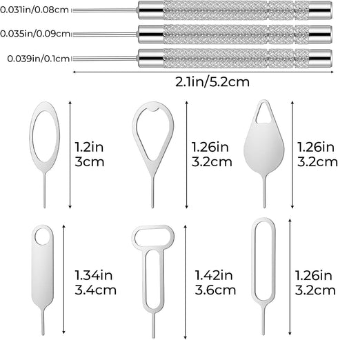 Qianyu 17 Set, PCS SIM Card Removal Tool Stainless Steel Phone Tray Opener Pin SIM Card Pin Universal SD Cards Tray