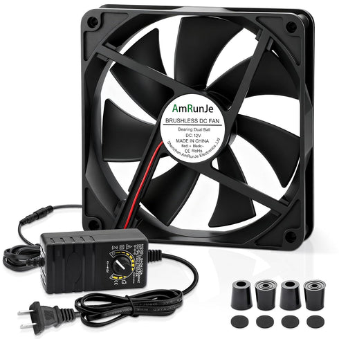 140mm 25mm 12v 110v 240v PS5 x Computer Fan with AC Plug dc Variable Speed Dual Ball Bearing for Cooling PlayStation