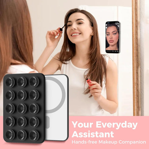 AHASTYLE Silicone Suction Phone Case Stand for iPhone 15/14/13/12 Series, Magnetic Suction Cup Mount for TikTok Videos