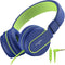 AILIHEN Kids Headphones, I35 On-Ear Headphones for School, Safe Volume 93dB, Foldable, Blue Green