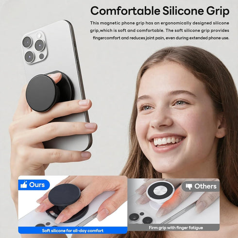 Grippopso for MagSafe Phone Grip, Magnetic Phone Grip Holder Built-in Phone Stand, Magnetic Collapsible Expandible