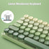 Typewriter Keyboard Wireless 2.4GHz/Bluetooth/USB-C, Rechargeable Membrane Gaming Keyboard, Matcha Green