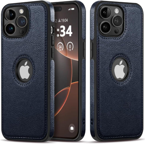 Classy Design Luxury Leather Phone Case for iPhone 12 Pro Max - Non-Slip Grip Full Body Ultra Slim Protective Case