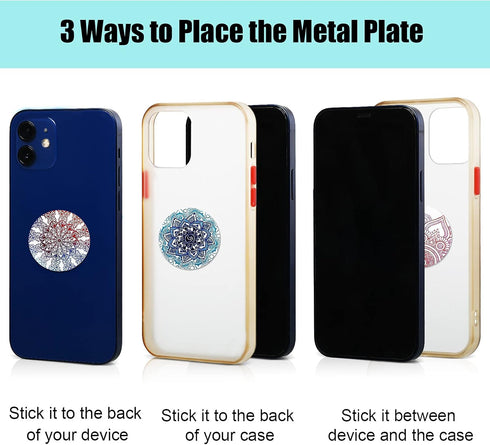 Weewooday 8 Pcs Phone Magnet Car Metal Mount Plate for Cell Holder, Compatible with Magnetic Car Mounts