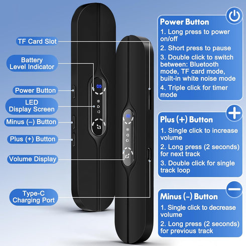 Innonew 10 Pillow Speakers for Sleeping, Mini Portable Bluetooth Bone Conduction Under Pillow Sleep Speaker with Stereo