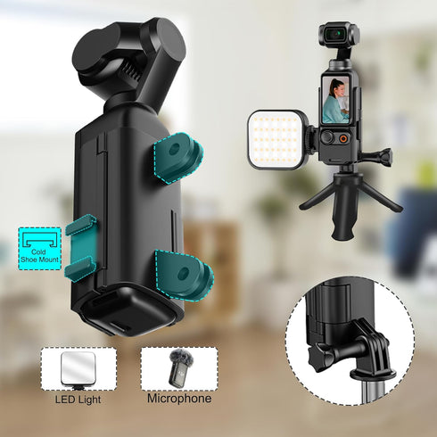 Osmo Pocket 3 Expansion Frame Adapter, Protective Bracket + Tripod + Action Adapter for DJI Accessories