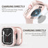 2 in 1 Waterproof Bling Case for Apple Watch 40mm, Screen Protector for SE Series 6/5/4, Glitter Diamond Bumper Cover