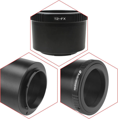 Astromania T T2 Lens to Fuji FX Mount Camera Adapter, Universal Screw-in for X-T1 X-A1 X-E2 X-M1