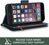 Asuwish iPhone 6 6s Wallet Case with Flip Card Holder & Tempered Glass Protector - Dark Green for Men & Women.