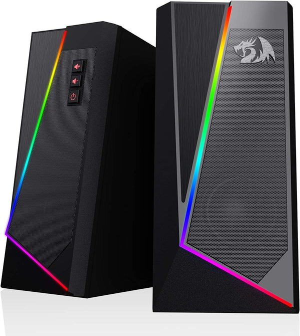 Redragon GS520 RGB Desktop Speakers, 2.0 Channel PC Stereo Speaker, 6 Colorful LED Modes, USB Powered, 3.5mm Cable