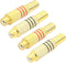 PNGKNYOCN RCA Audio Connector, Screws Audio Video AV Stereo Female Jack with Gold Plated Solder Adapter, 4-Pack