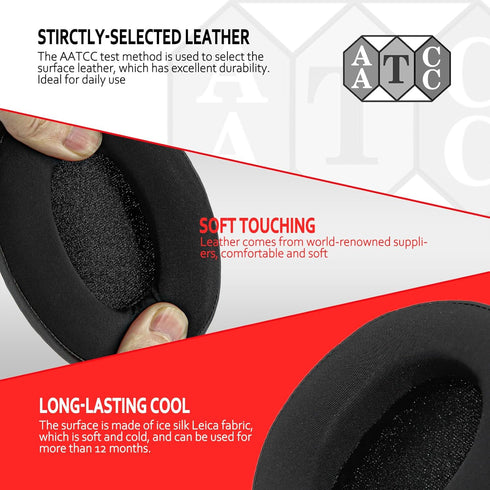 Krone Kalpasmos Cooling-gel Large Oval Replacement Ear Pads for ATH M50X/M40X/SteelSeries Arctis/HyperX Cloud & Alpha