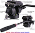 VS05K Tripod Fluid Head with 1/4" Arca QR Plate, Max Load 11 lbs for Video and DSLR Cameras, 3/8 to 1/4 Inch Screws