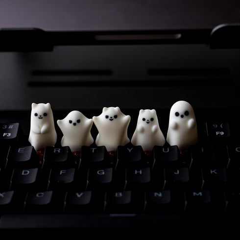 Artisan Keycaps - Cute Ghost Keycaps, Shine Through Resin Keycaps, Custom Handmade Keycap for Mechanical Keyboard