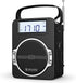 Portable AM FM Digital Radio with Bluetooth, Rechargeable, Loud Speaker, Best Reception for Home Outdoor, Black