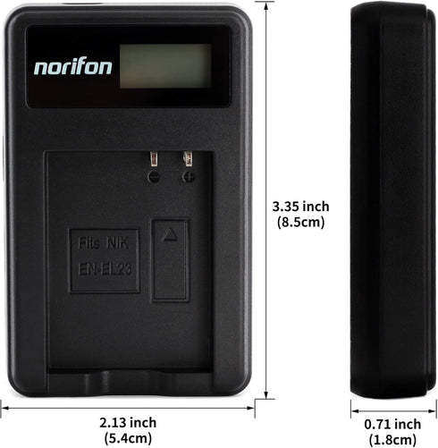 EN-EL23 LCD USB Charger for Nikon Coolpix P600, P610, P900 Camera and More