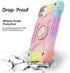 MARKILL Cute Military Grade Drop Protection Case for iPhone 11, 6.1 Inch, with 360° Rotate Ring Stand, Rainbow Pink