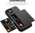 Nvollnoe Compatible with iPhone 15 Case with Card Holder Heavy Duty Protective Dual Layer Shockproof Hidden Card Slot Slim Wallet Phone Cover for Women&Men 6.1 inch(Black)