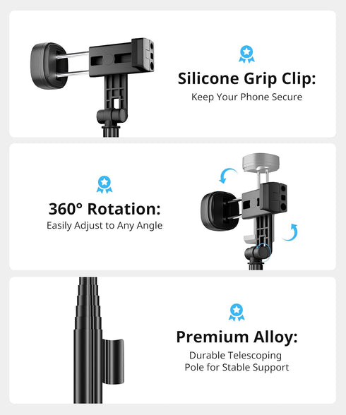 Fuloview 72'' Selfie Stick Tripod,Tripod for iPhone Wireless Remote for Selfies,Group Photograph,Video Recording. Phone