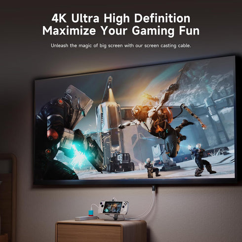 JINGDU 4K@60Hz USB C to HDMI Cable for Nintendo Switch NS/OLED/Steam Deck, 2m/6.6FT Portable Cord