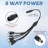 HOAYVKJ 12V 5A 8-Way 100-240V 5.5x2.1mm Security Camera Power Supply with Splitter Cable AC to DC Converter for CCTV