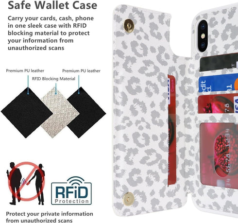 iCoverCase iPhone Xs Max Wallet Case with Card Holder, RFID Blocking PU Leather Protective Case for 6.5 Inch iPhone Xs