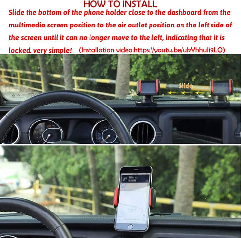 CheroCar Cellphone Mount for Jeep, Phone Holder for 2018-2020 Jeep Wrangler JL, Interior Accessories
