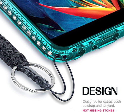 Case for Samsung Galaxy Note 9 with Screen Protector, Flexible TPU Film, Ring Holder/Wrist Strap, Sparkle Glitter