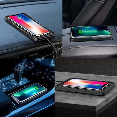 Wireless Phone Charger Qi Car Charging Pad, Fast 15W for iPhone 14, 13, 12, 11, Samsung Galaxy, and AirPods